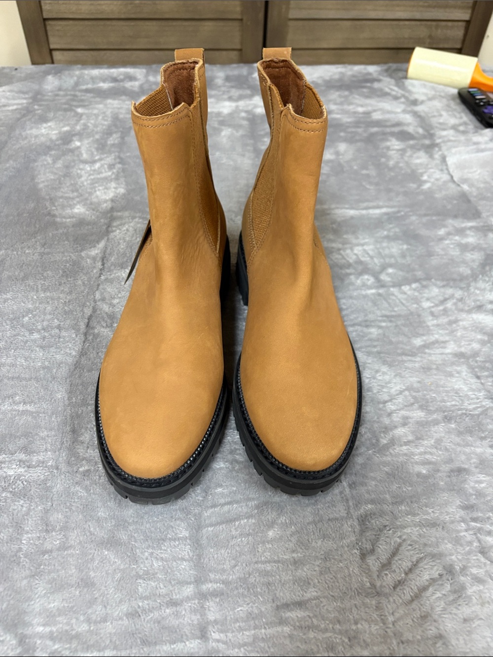 Women Chelsea Boots in Tan - Classic Slip-On Style